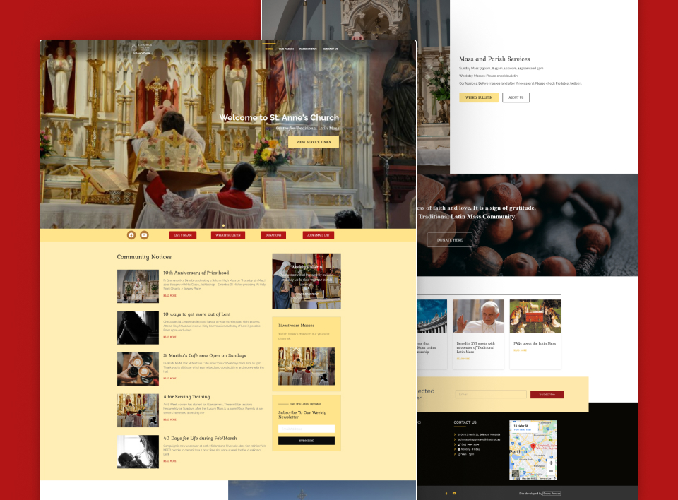 St Anne's Church website home page.